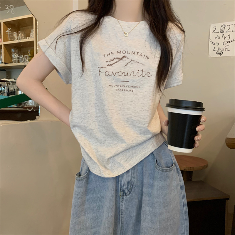 Ženski ljetni pamučni T-shirt kratkih rukava, opuštenog kroja, print anime karikatura, plus veličina
