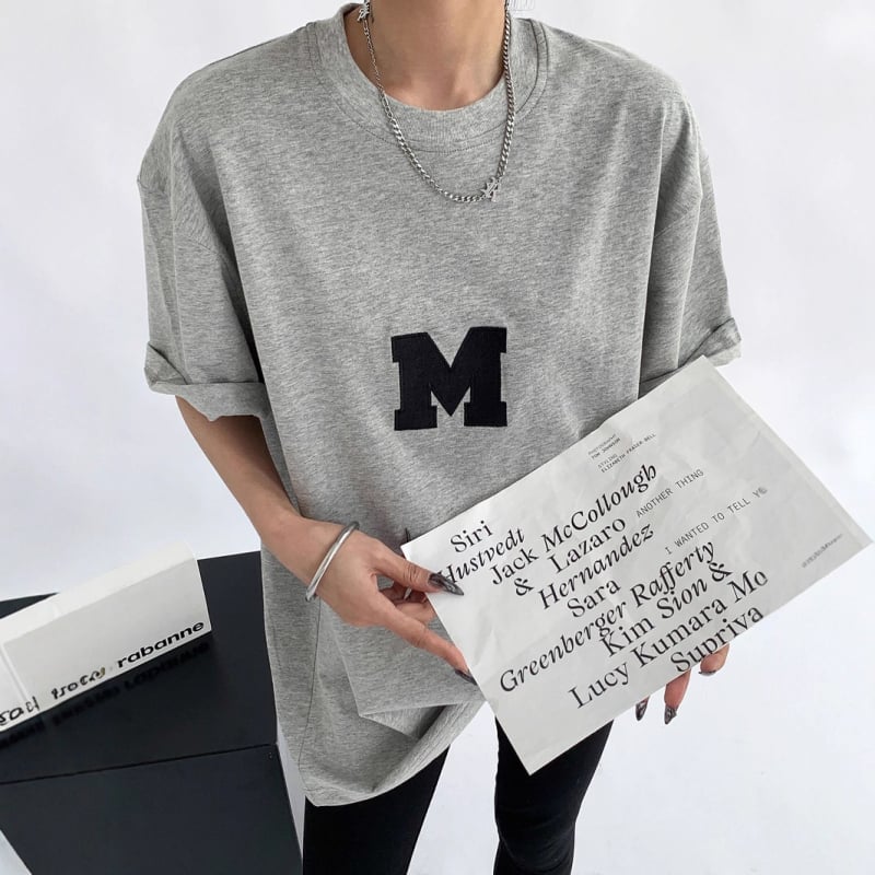 Ženski pamukasti T-shirt s natpisom slovima, američki chic stil, širok kroj, ljeto