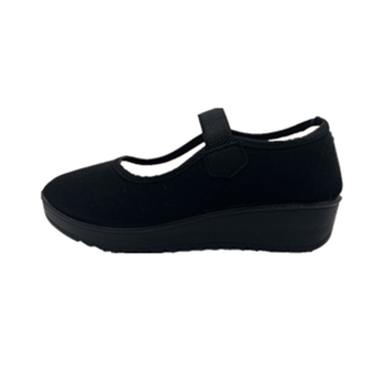 Ženske crne platnene tenisice s elastnim trakama, slip-on, svakodnevna obuća, gumena potplata, okrugli nos