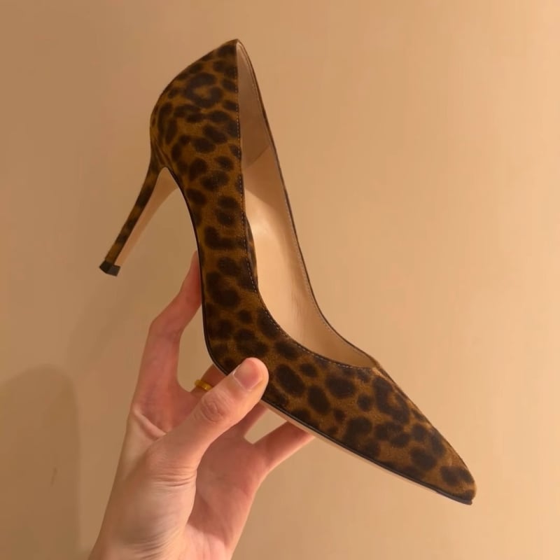 Cipele na visoku petu s francuskog stila i leopard uzorkom, špičast nos, tanak potpetica, 2026 novi model, jednostavan i elegantan, savršeno uz haljinu