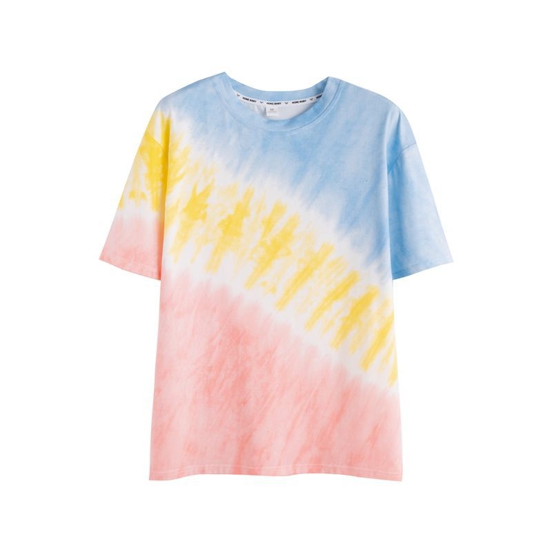Ženski T-shirt s kratkim rukavima u dizajnu color-block, inspiriran Instagramom, slobodan kroj, sladak nišni stil