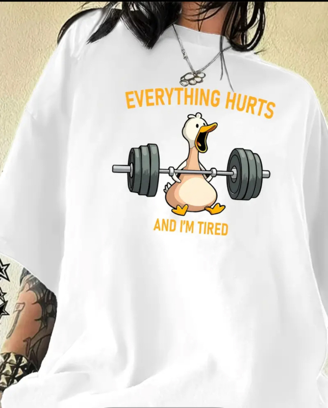 Ženski T-shirt s kratkim rukavima od 100% pamuka, široka silueta, okrugli izrez, 3D otisak, svjež i sladak stil, ljeto 2025