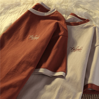 Ženski pamukasti T-shirt kratkih rukava za ljeto, retro stil, studentski izgled, svestran chic top japanskog i korejskog stila