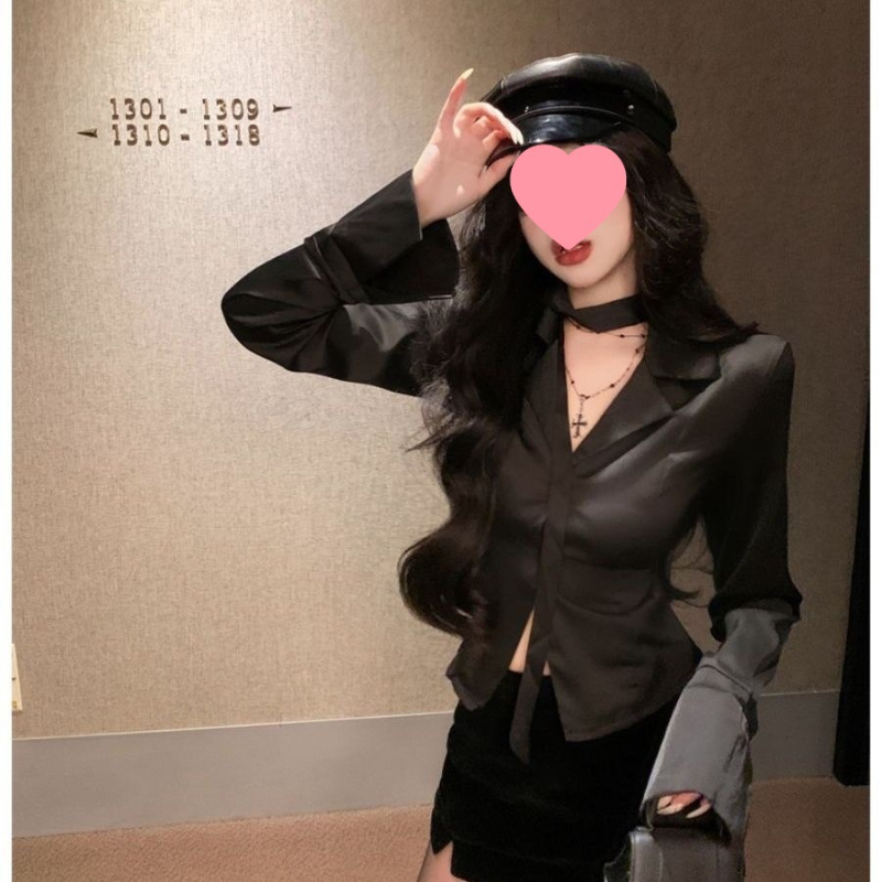 Crvena ženska bluza s ovratnikom sakovog tipa, dugi rukavi, proljetni francuski stil, uski kroj, svakodnevna bluza s elegantnim vezom
