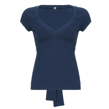 Djevojka-stil kratki T‑shirt s mašnicom na trakama i stisnutim strukom, seksi V-izrez, casual cropped top za ljeto