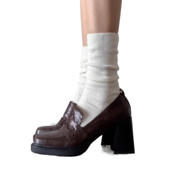Retro Mary Jane cipele za žene, niski blok petom, kvadratni nos, slip-on dizajn