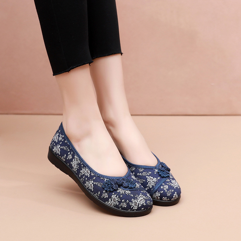 Ženske balerinke za proljeće s lanenim gornjim dijelom, PU potplatom, okruglim nosom, slip-on, lagane i udobne