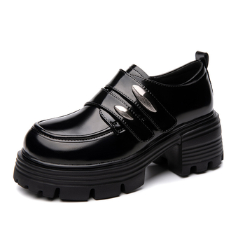 Damske kožne loaferice u retro britskom stilu, stil fakulteta, casual cipele s debelom potplatom za povećanje visine