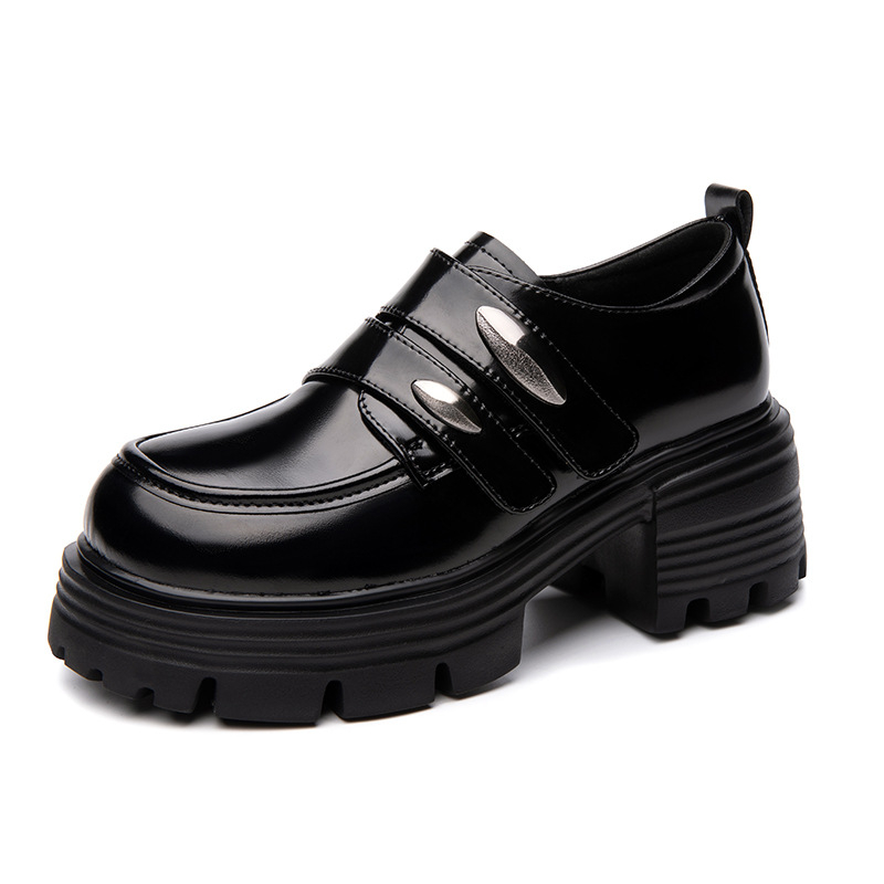 Damske kožne loaferice u retro britskom stilu, stil fakulteta, casual cipele s debelom potplatom za povećanje visine