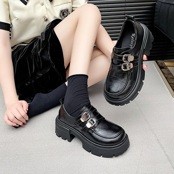 Ženske kožne loaferice u britskom stilu, 2026 rana proleće, debela peta, retro moda, Mary Jane cipele