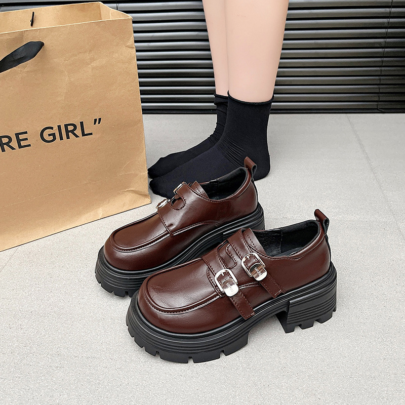 Ženske kožne loaferice u britskom stilu, 2026 rana proleće, debela peta, retro moda, Mary Jane cipele