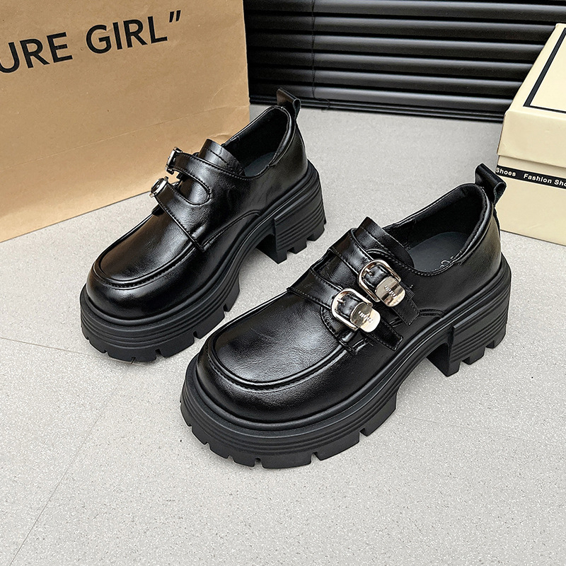 Ženske kožne loaferice u britskom stilu, 2026 rana proleće, debela peta, retro moda, Mary Jane cipele