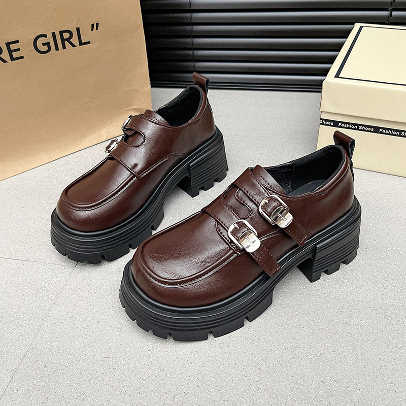Ženske kožne loaferice u britskom stilu, 2026 rana proleće, debela peta, retro moda, Mary Jane cipele