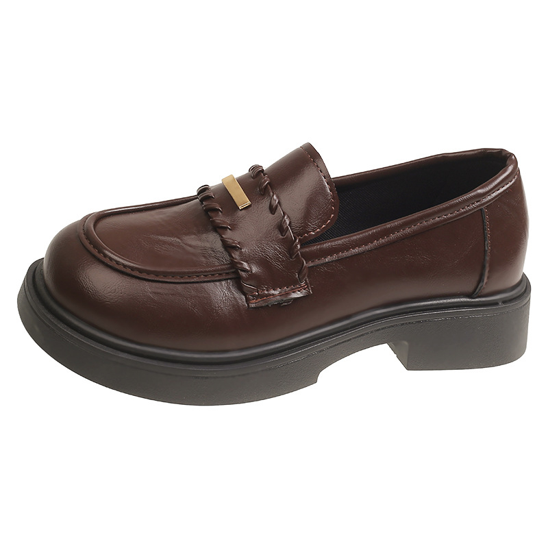 Ženske loaferice s debelim potplatom, britski stil, 2026 jesen, novi dizajn, slip-on casual, japanski stil