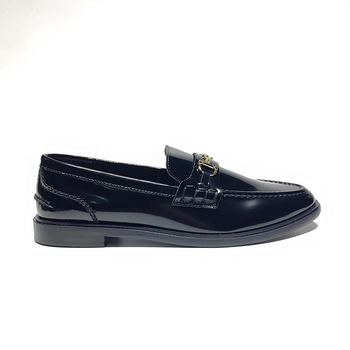 Ženske mokasine s okruglim nosom, slip-on, u britskom stilu, kožne