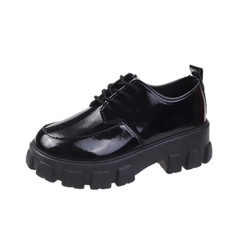 Ženske loaferice s platformom, debelim potplatom, okruglim vrhom, vezicama, japanski JK casual obuća