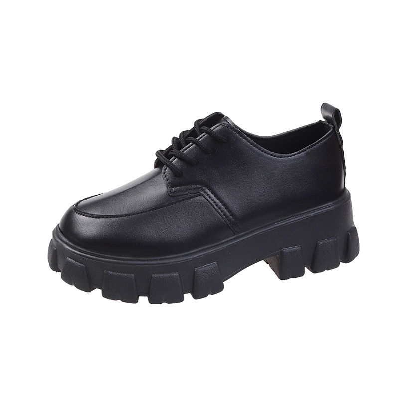 Ženske loaferice s platformom, debelim potplatom, okruglim vrhom, vezicama, japanski JK casual obuća