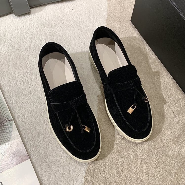 Ženski loaferi s resicama i kopčom, slip-on, udobne ravne cipele s protukliznom potplatom