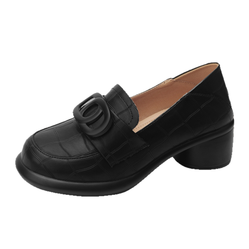 2025 Ženske loafers s debelim i srednjim petom, slip-on, lagane, svestrane, za suknje