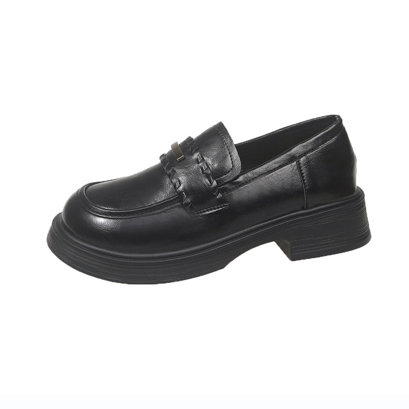 Ženske loaferice od PU kože, okrugli nos, britanski stil, udobne svakodnevne cipele