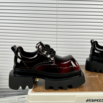 Loaferice s debelim potplatom i kvadratnim nosom, unisex, proljeće 2026, britanski stil, kožne cipele