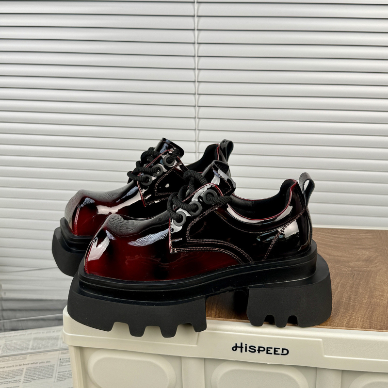 Loaferice s debelim potplatom i kvadratnim nosom, unisex, proljeće 2026, britanski stil, kožne cipele