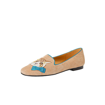 Ženske ravne cipele s kineskim stilom, ukrašene perlicama, slip-on loafer, niski vamp