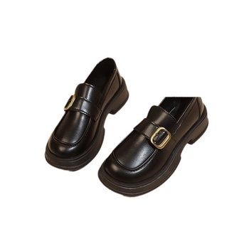 Női bőr loafer cipők, 2025-ös új modell, retro brit stílus, vastag sarok, slip-on, mindennapi viselet diákoknak