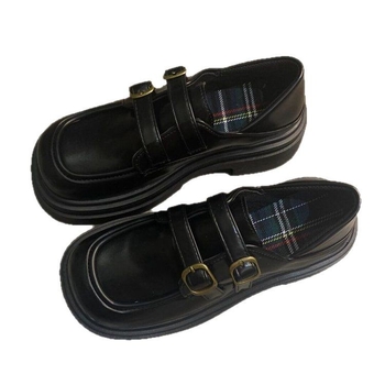 Ženske japanskog stila loaferice s crnom debelom potplatom, platformom, inspirirano JK uniformom