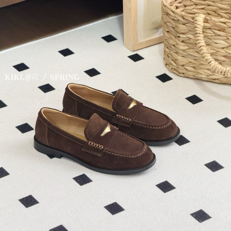 Mollykiki ženske loaferice s metalnim sjajem, korejski retro stil, proljeće 2026, nova kolekcija, udobne, casual, svestrane ravne cipele