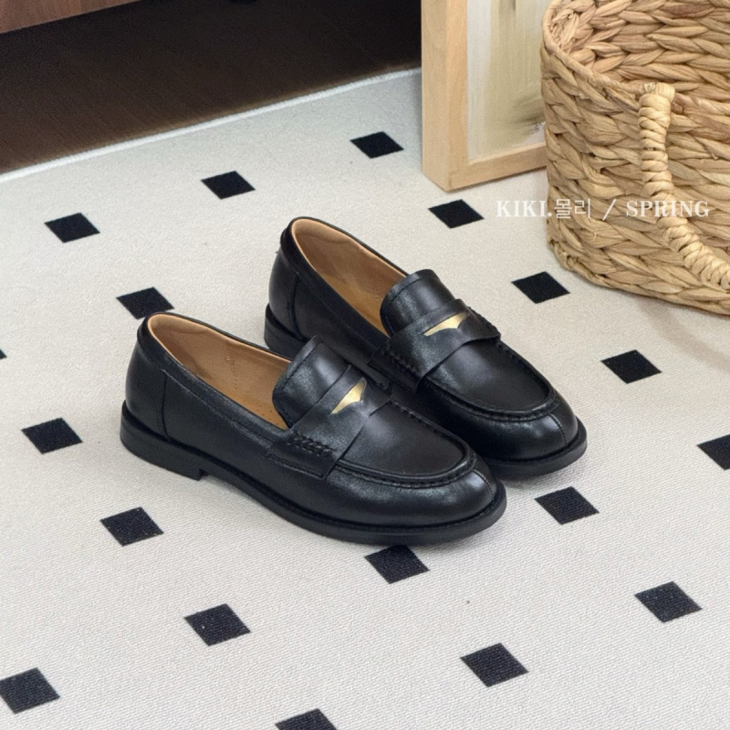 Mollykiki ženske loaferice s metalnim sjajem, korejski retro stil, proljeće 2026, nova kolekcija, udobne, casual, svestrane ravne cipele
