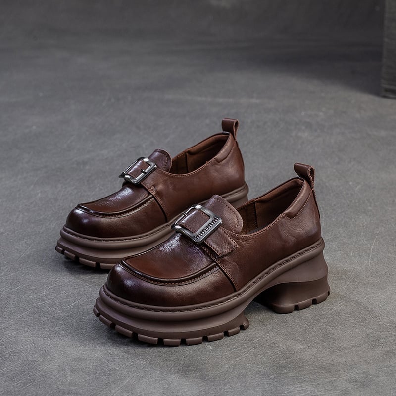 Jiezu 2025 jesen casual ženske loafers bez kopčanja, jednobojne, s povećanjem visine, modni