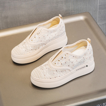 Trendy Sunday ženske cipele s platformom, slip-on, mrežasti gornji dio, loafers, casual tenisice, visina platforme 6-8 cm