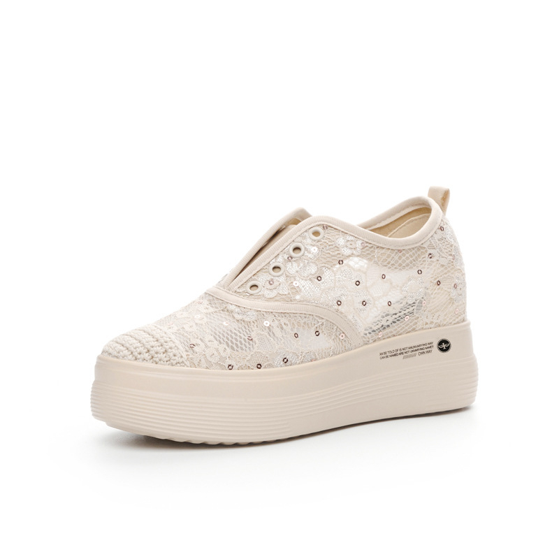 Trendy Sunday ženske cipele s platformom, slip-on, mrežasti gornji dio, loafers, casual tenisice, visina platforme 6-8 cm