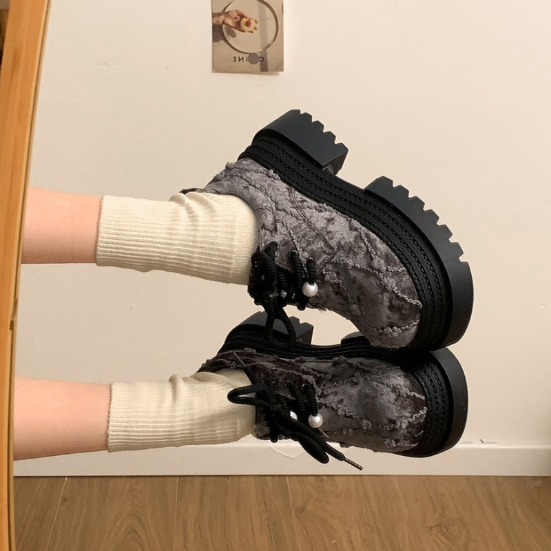 Ženski Mary Jane loaferi od PU kože s debelim potplatom, retro stil, povećanje visine, proljeće-ljeto, britanski stil