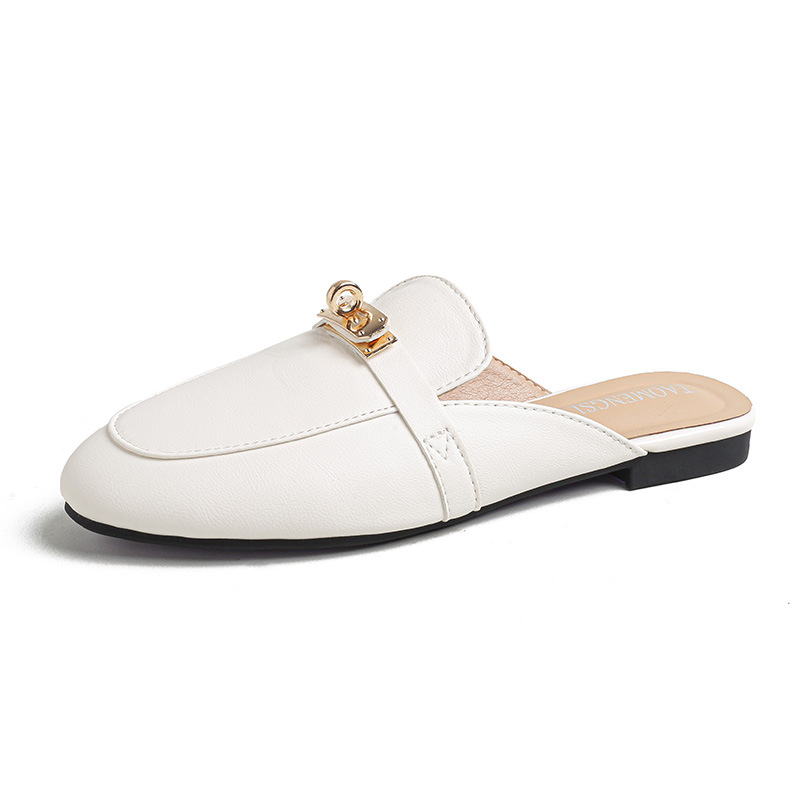 111-A2 Дамски кожени мюли със закопчалка, slip-on