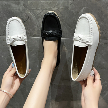 Ženske loaferice u korejskom stilu, okrugli vrh, mekana potplat, niski pet, slip-on, jednobojne