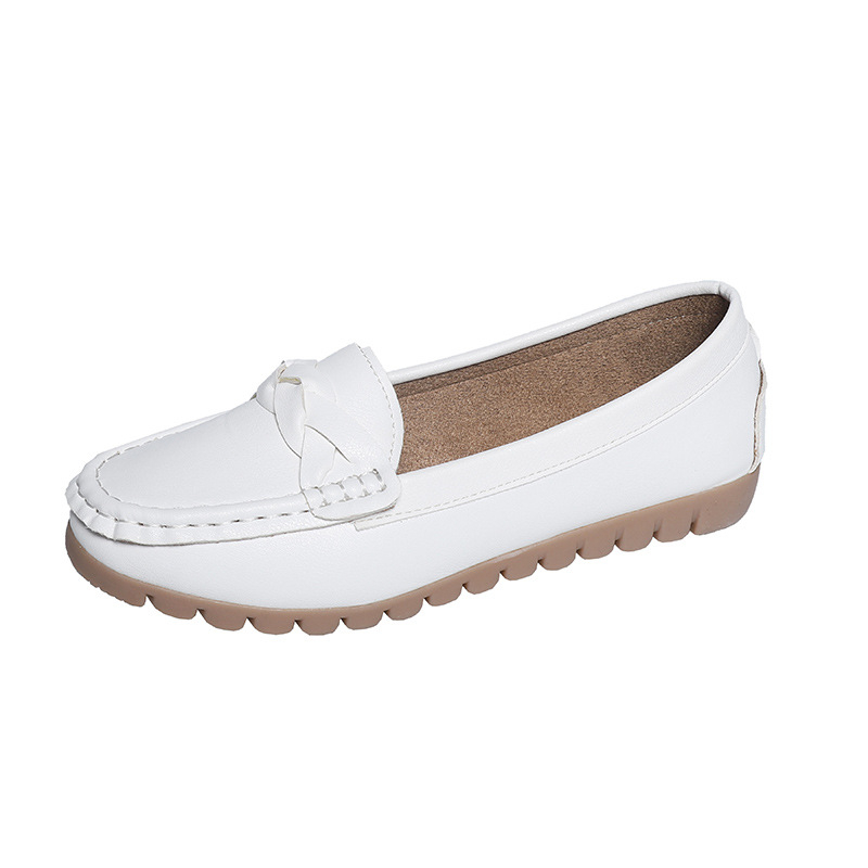 Ženske loaferice u korejskom stilu, okrugli vrh, mekana potplat, niski pet, slip-on, jednobojne