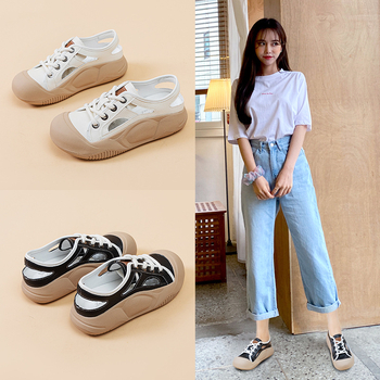 Sandale sport pentru femei, model nou 2026, vară, cu vârf închis, respirante, cu decupaje, casual și versatile, mărime mare 41–43