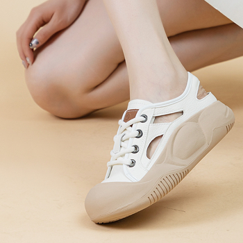 Sandale sport pentru femei, model nou 2026, vară, cu vârf închis, respirante, cu decupaje, casual și versatile, mărime mare 41–43