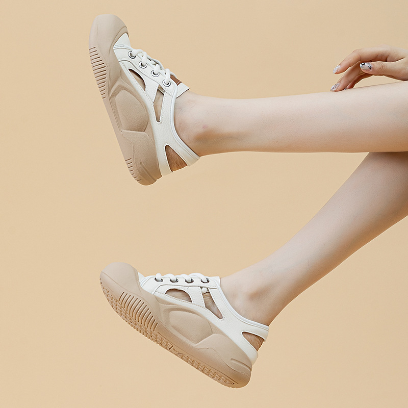 Sandale sport pentru femei, model nou 2026, vară, cu vârf închis, respirante, cu decupaje, casual și versatile, mărime mare 41–43