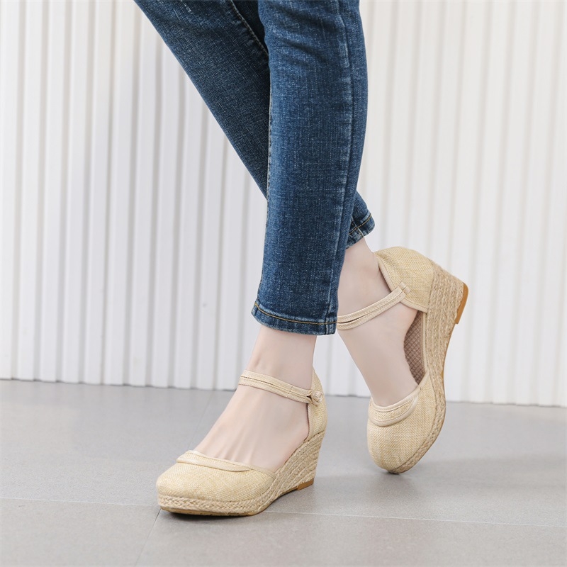 Sandale de vară pentru femei, 2026, stil nou, toc wedge, curele romane casual