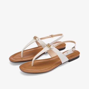 Sandale romane pentru femei, curea între degete, talpă plată, aerate