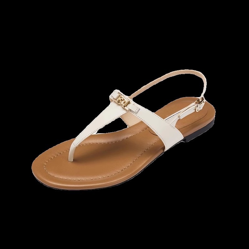 Sandale romane pentru femei, curea între degete, talpă plată, aerate