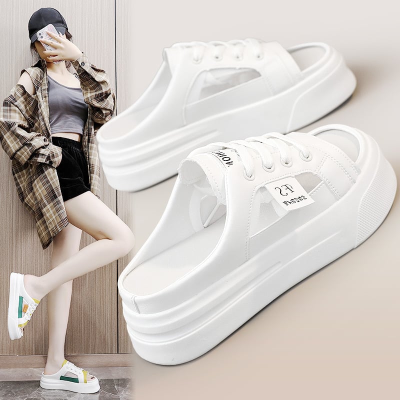K8707 Mrežaste slip-on sandale s debelim potplatom i učinkom povećanja visine – ljeto 2023, casual obuća