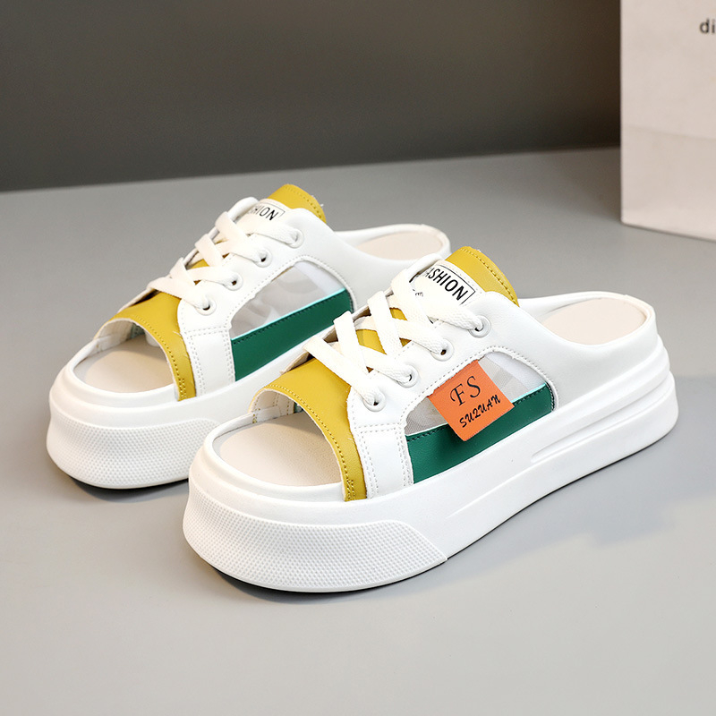K8707 Mrežaste slip-on sandale s debelim potplatom i učinkom povećanja visine – ljeto 2023, casual obuća