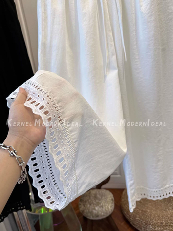 Plus-size ženske hlače, cropped dužine, čipkast uzorak s prorezima, elastični pojas sa vezicom, ležernog kroja, lagano ljeto