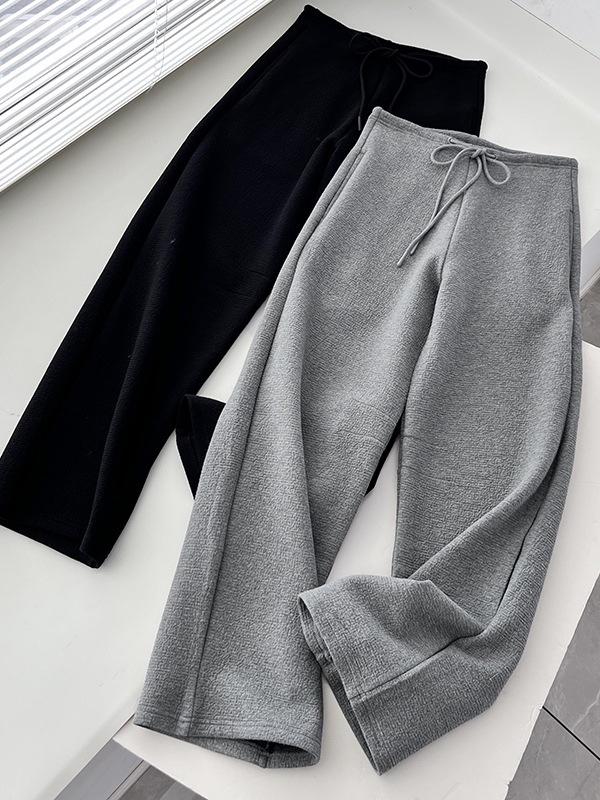 Nova moda: uski struk i bananasti silueta, ležerni kroj, debeli casual hlače s vezicama za zimu – 3041