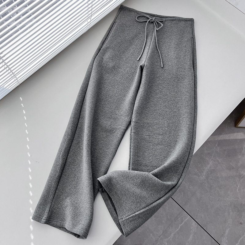 Nova moda: uski struk i bananasti silueta, ležerni kroj, debeli casual hlače s vezicama za zimu – 3041
