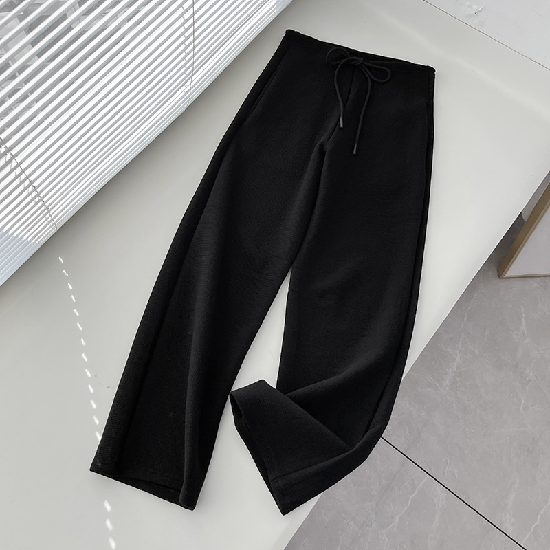 Nova moda: uski struk i bananasti silueta, ležerni kroj, debeli casual hlače s vezicama za zimu – 3041